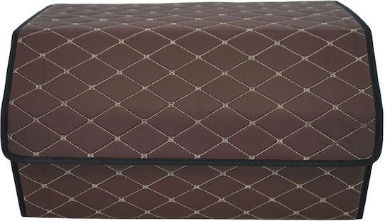 Cutie de Depozitare pentru Mașină Flippy Premium Organizator pentru Portbagaj Geantă Multifuncțională din Piele Ecologică Rezistentă la Uzură Pliabilă 2 Compartimente de Depozitare Maro Havana 55 X 30 X 30cm