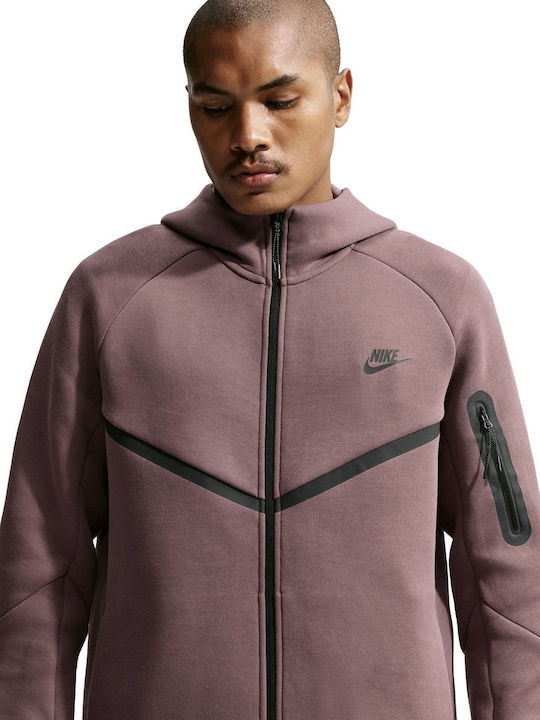 Nike Tech Fleece Ζακέτα με Κουκούλα Μωβ