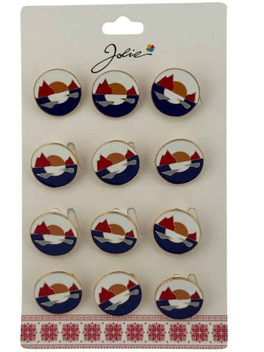 Set 12 Pinuri Mărțișor Copii Jolie Design Peisaj Multicolore