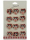 Set 12 Pinuri Martisor Copii Jolie Bufniță Design Roșii Albe