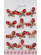 Set 12 Pinuri Martisor De Primăvară Jolie Model Fluture Pietre Roșu-Auriu