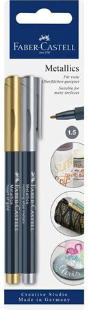 Faber-Castell Metallics Markere Acrilice Gold 1.5mm Set 2 Buc