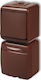 Karlik Single Waterproof Power Socket with Lid, Switch and Brown Indicator Light