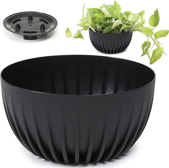 Lamela Mira Kunststoff Blumentopf Schwarz
