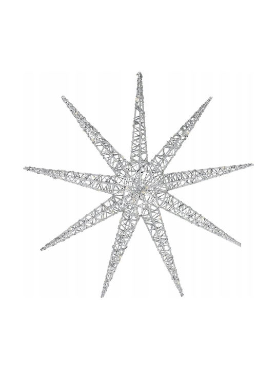 Hängender Weihnachtsbaumschmuck Schneeflocke Beleuchtete Metallische Silber 49x52cm