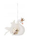 Hängender Weihnachtsbaumschmuck Federleicht Stoff Weiß 10x17cm