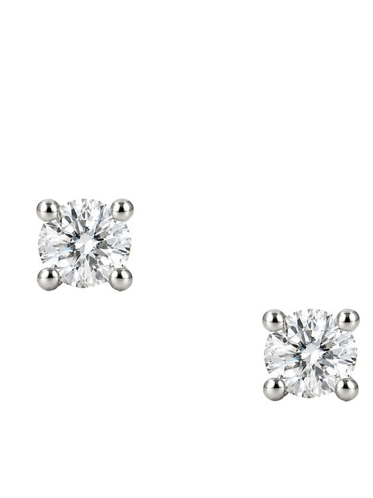 Earrings Made of 18K White Gold with Diamond