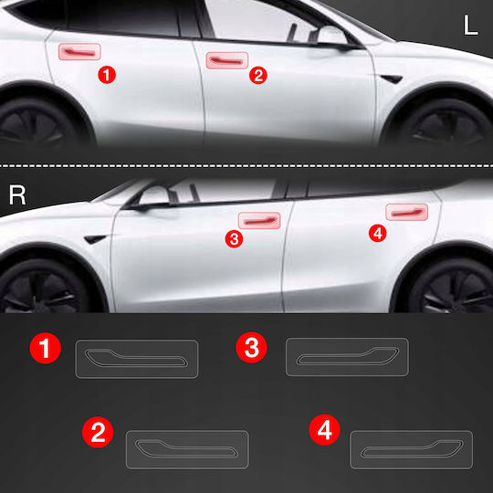 Grizzglass Protective Film Lower Door Handles Bodyshield Tesla Model Y Juniper 2024-2025 4in1