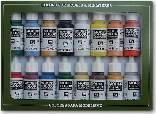 Acrylicos Vallejo Colors Σετ Χρώματα Μοντελισμού Basic Colors Usa 18ml 16τμχ