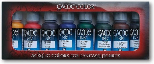 Acrylicos Vallejo Σετ Χρώματα Μοντελισμού Game Inks 18ml 8τμχ
