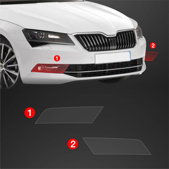 Grizzglass Protective Film Fog Lights Grizzglass Bodyshield Skoda Superb 3 Combi 2015-2019 2in1