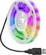 Newell Ταινία LED USB 5V RGB Φως 3m Τύπου SMD5050 με Τροφοδοτικό