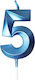 Number 5 Candle Flippy Diamond Model 5 X 3.4 Cm Blue