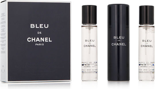 Chanel Bleu De Chanel Edt Refillable 20 Ml + Edt Refill 2 X 20 Ml Pentru Bărbați