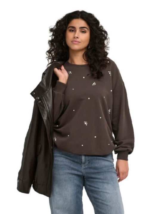 Women's Cotton Long Sleeve Brown Blouse