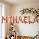 Set 7 Balloons Numbers with Name Foil Rose Gold 40cm