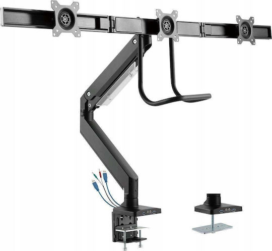 InLine InLine Computer Monitor Ständer für 3 Bildschirme bis 27 Zoll mit Verlängerungsarm