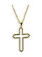 Kreuz aus Vergoldetem Stahl mit Kette