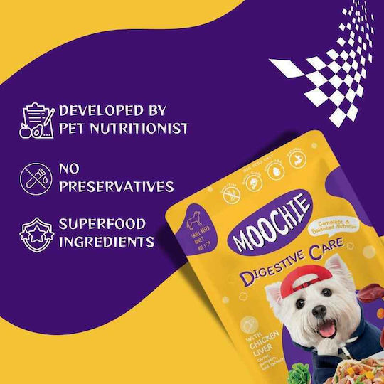 Moochie Moochie Nasses Hundefutter mit Leber, Huhn und Fleisch 85g