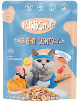 Moochie Moochie Nasses Katzenfutter mit Lachs und Fleisch ohne Gluten 70g