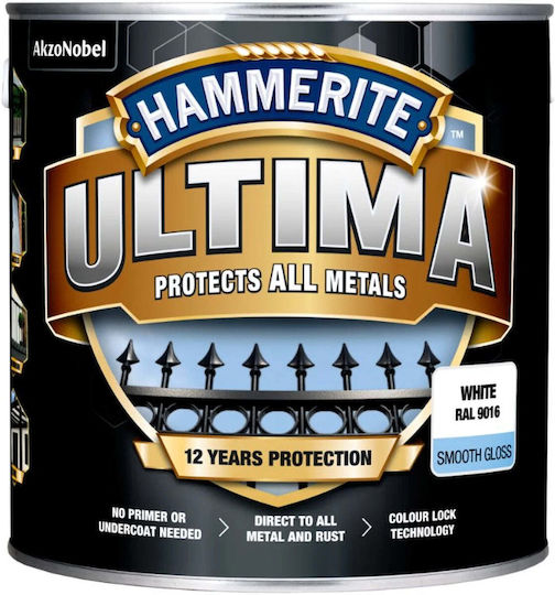 Hammerite Χρώμα Νερού 0.7lt Λευκό Γυαλιστερό
