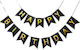 Banner Happy Birthday 100x200 Cm Dimensiune Steag 11.5x16.5 Cm Rola De Ață Inclusă Neagră