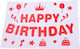 Sticker Balloons Flippy Birthday Theme Happy Birthday Design 29x21 Cm Red