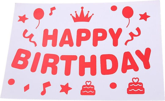 Sticker Balloons Flippy Birthday Theme Happy Birthday Design 29x21 Cm Red