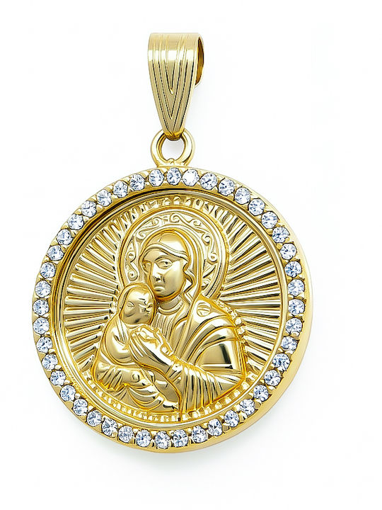 Daskalakis Kinder Amulet mit Jungfrau Maria aus 9K Gold 56164N
