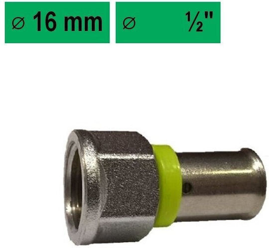 Arco Female Brass Pipe Connection for 1/2" 16mm Multilayer Pipe