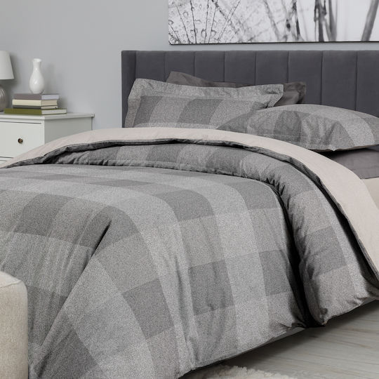 Das Home 5458 Σετ Σεντόνια Υπέρδιπλα με Λάστιχο 170x200+35εκ. Beige, Grey (4τμχ)
