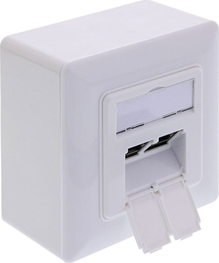 InLine Единичен Външен Мрежов Контакт RJ45 Тип Cat6a в Бял Цвят