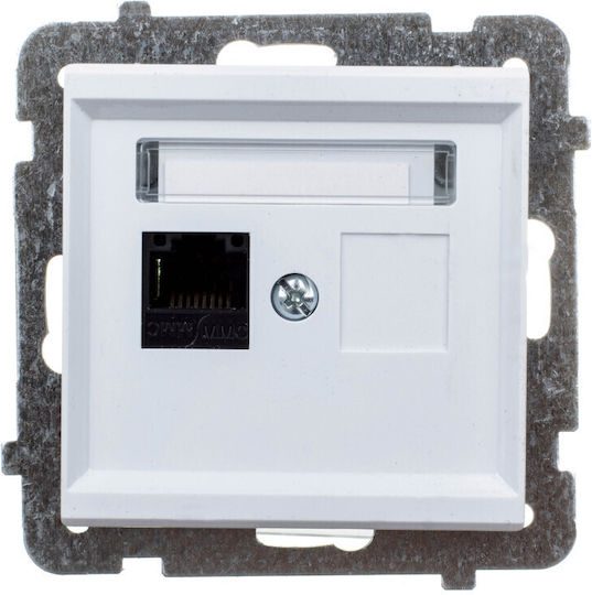 Ospel Einzeln Netzwerksteckdose RJ45 Typ Cat5e in Weiß Farbe GPK-1R K m 75