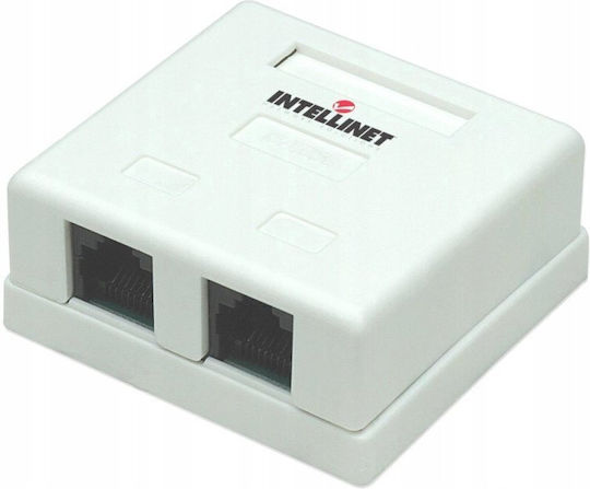 Intellinet Dublă Priză Externă De Rețea RJ45 Tip Cat5e În Culoare Bej 2x