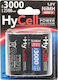 Hycell Set 2 Werkzeugbatterien NiMH 1.2V mit Batteriekapazität 3Ah