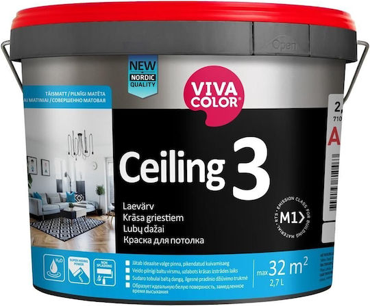 VivaColor Πλαστικό Χρώμα για Εσωτερική Χρήση White 2.7lt
