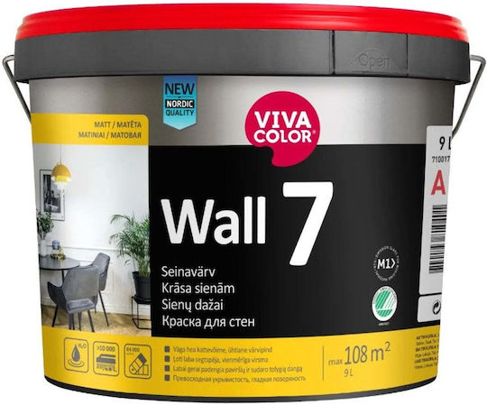 VivaColor Πλαστικό Χρώμα για Εσωτερική Χρήση Vivacolor 7a 9lt