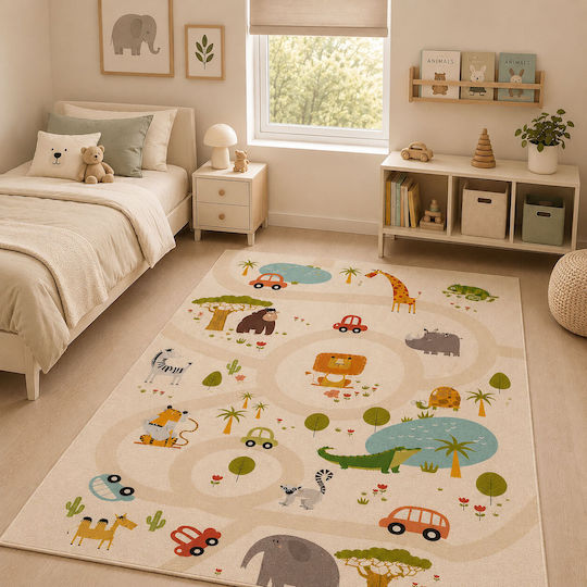 3d Happy Safari Εκρού 200x290cm
