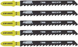 Awtools Lamă Fierăstrău Pendular 100mm T101d Lemn 5 Bucăți Awtools Lamă Fierăstrău Pendular 100mm T101d Lemn 5 Bucăți
