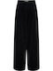 Breite Damen Hochgeschnittene Zeichenfolge Pantaloona in Breite Bein Stil Schwarz
