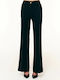 Damen Stoffhose in Breit Bein Stil Schwarz