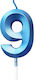 Number 9 Candle Flippy Diamond Model 5 X 3.4 Cm Blue