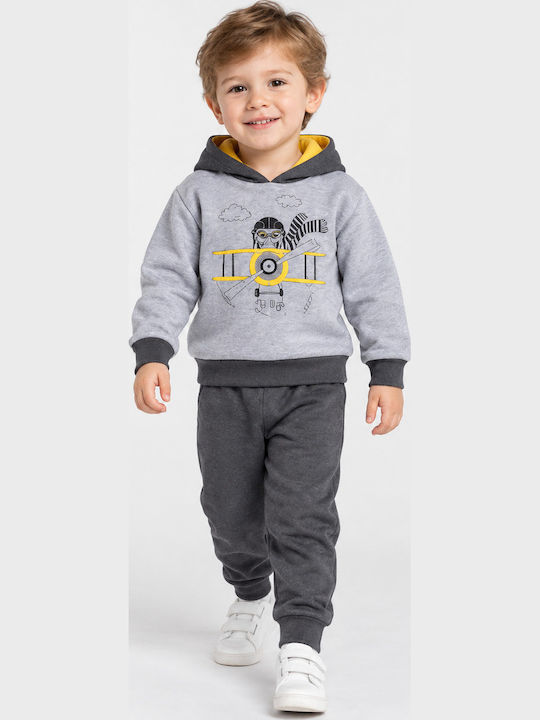 Kids Sweatpants Set With Top Grey/Anthracite