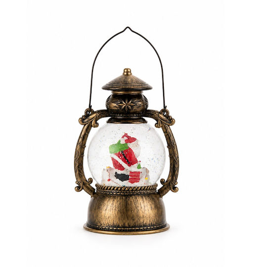 Decorativ Lanternă Iluminată De Crăciun Cu Moș Crăciun Baterie 14x11x20.5cm