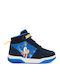 Kids Sneakers High with Hook & Loop Closure & Lights Blue