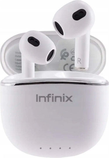 Infinix Buds Lite XE23 Bluetooth Kopfhörer mit Schweißbeständigkeit und Ladekoffer Weiß