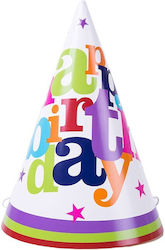 Set 6 Happy Birthday Party Hats Flippy Celebration Birthday Theme 19x15 Cm Multicolor