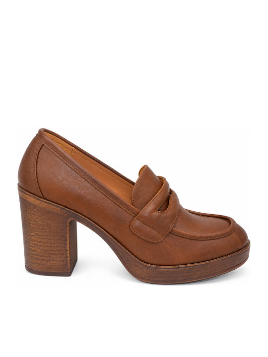 Pumps Mit Chunky Hochem Absatz Braune WM-MP354-27HH-KAFE