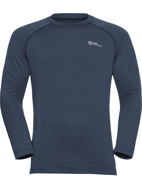 Jack Wolfskin Men's Thermal Long-Sleeved Shirt Blue