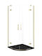 Cersanit Semicircular Shower Cabin with Sliding Door 80x80x195cm Mat Black